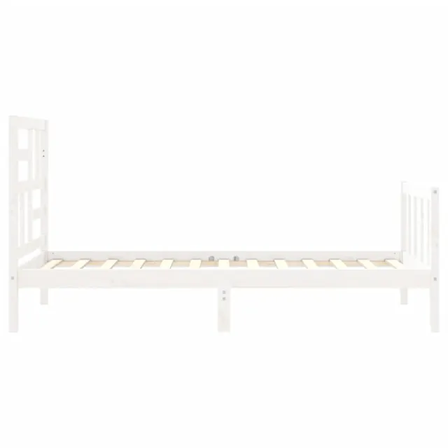 Cadre de lit sans matelas blanc 100x200 cm bois de pin massif