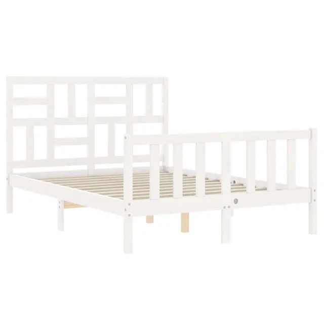 Cadre de lit sans matelas blanc 120x200 cm bois de pin massif