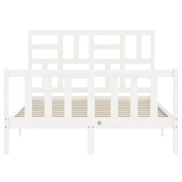 Cadre de lit sans matelas blanc 140x200 cm bois de pin massif