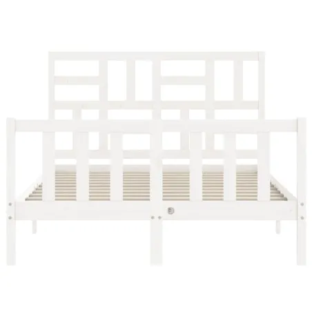Cadre de lit sans matelas blanc 140x200 cm bois de pin massif