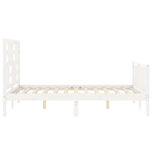 Cadre de lit sans matelas blanc 140x200 cm bois de pin massif