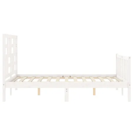 Cadre de lit sans matelas blanc 140x200 cm bois de pin massif