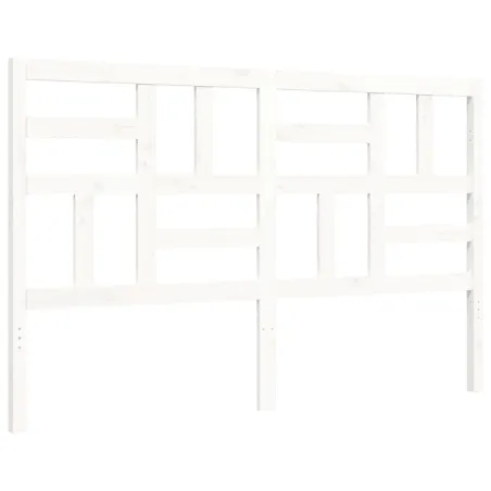 Cadre de lit sans matelas blanc bois de pin massif