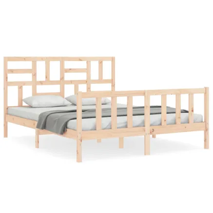 Cadre de lit sans matelas 160x200 cm bois massif de pin 2
