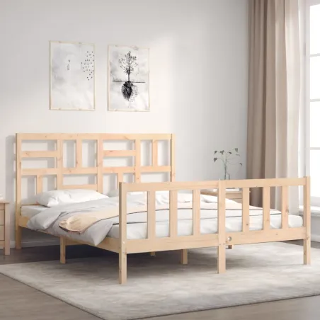 Cadre de lit sans matelas 160x200 cm bois massif de pin