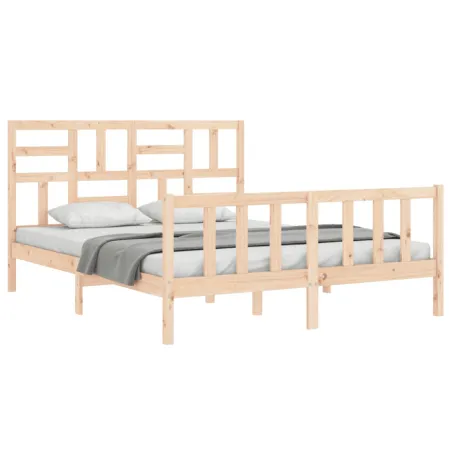 Cadre de lit sans matelas 160x200 cm bois massif de pin