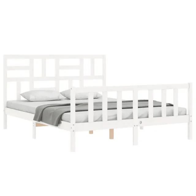 Cadre de lit sans matelas blanc 160x200 cm bois de pin massif