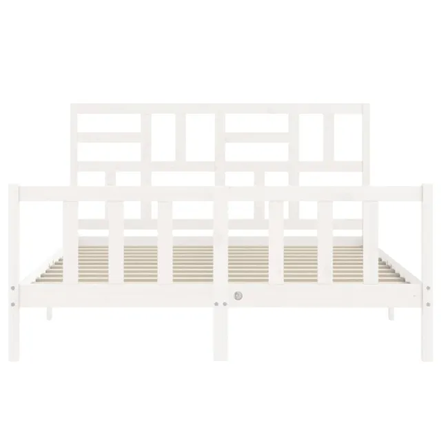 Cadre de lit sans matelas blanc 160x200 cm bois de pin massif