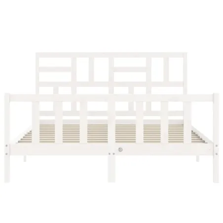 Cadre de lit sans matelas blanc 160x200 cm bois de pin massif