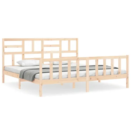 Cadre de lit sans matelas bois massif de pin