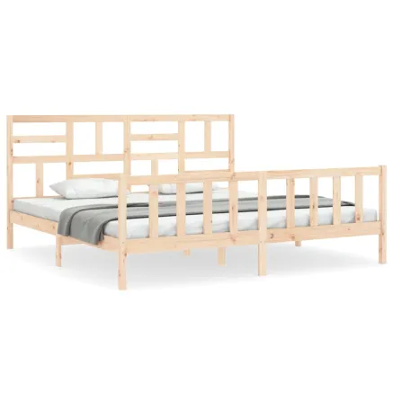 Cadre de lit sans matelas 200x200 cm bois massif de pin 2