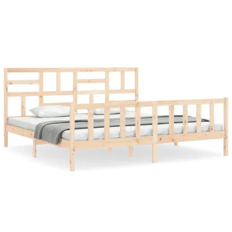 Cadre de lit sans matelas 200x200 cm bois massif de pin