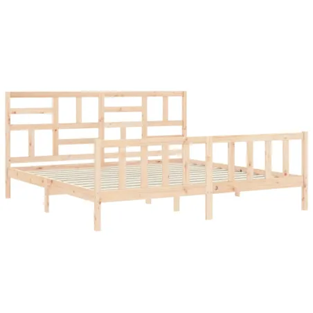 Cadre de lit sans matelas 200x200 cm bois massif de pin