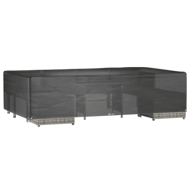 Housse de salon de jardin 12 œillets 315x180x75cm rectangulaire