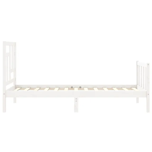 Cadre de lit sans matelas blanc bois de pin massif