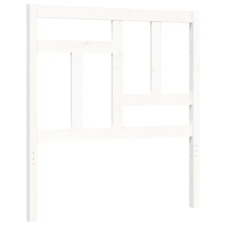 Cadre de lit sans matelas blanc bois de pin massif
