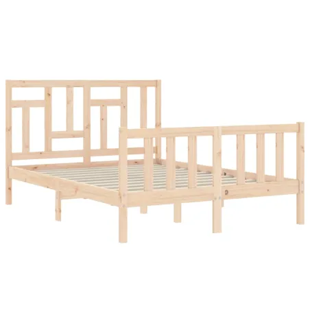 Cadre de lit sans matelas 140x190 cm bois de pin massif
