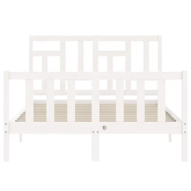 Cadre de lit sans matelas blanc 140x190 cm bois de pin massif