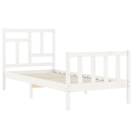 Cadre de lit sans matelas blanc 90x200 cm bois de pin massif