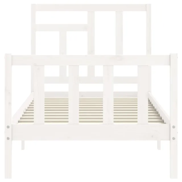 Cadre de lit sans matelas blanc 90x200 cm bois de pin massif