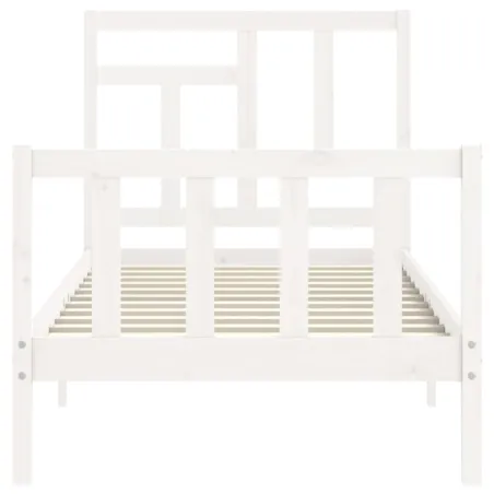 Cadre de lit sans matelas blanc 90x200 cm bois de pin massif