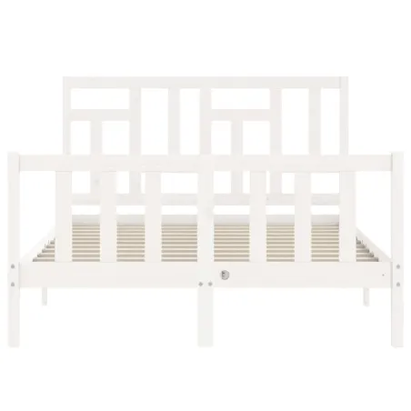 Cadre de lit sans matelas blanc 140x200 cm bois de pin massif
