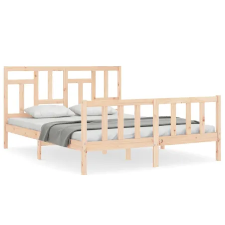 Cadre de lit sans matelas 160x200 cm bois massif de pin