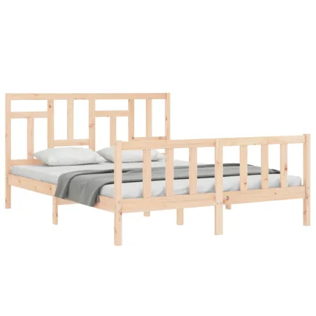 Cadre de lit sans matelas 160x200 cm bois massif de pin