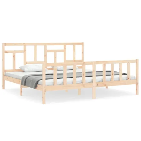 Cadre de lit sans matelas 200x200 cm bois massif de pin