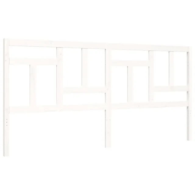 Cadre de lit sans matelas blanc 200x200 cm bois massif de pin