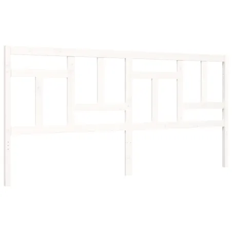 Cadre de lit sans matelas blanc 200x200 cm bois massif de pin