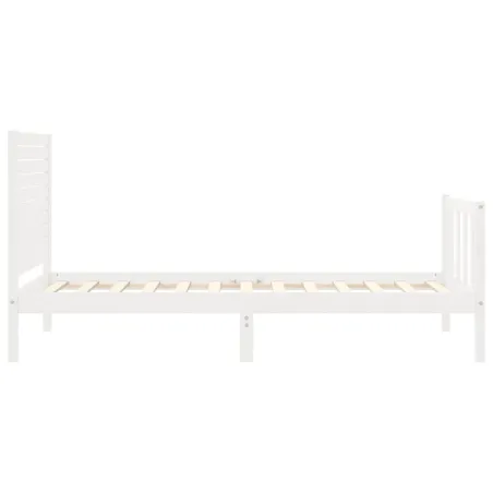 Cadre de lit sans matelas blanc bois de pin massif