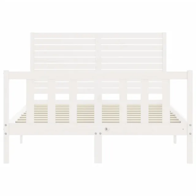 Cadre de lit sans matelas blanc bois de pin massif