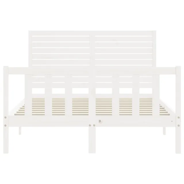 Cadre de lit sans matelas blanc bois de pin massif