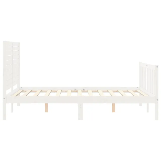 Cadre de lit sans matelas blanc bois de pin massif