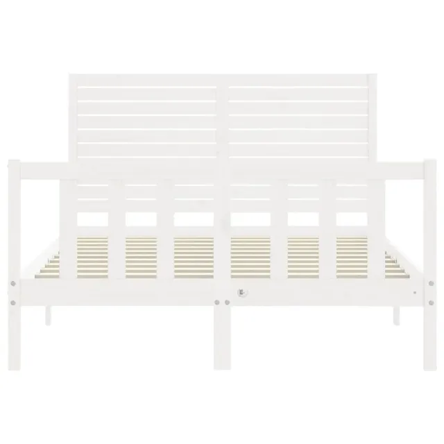 Cadre de lit sans matelas blanc 140x190 cm bois de pin massif