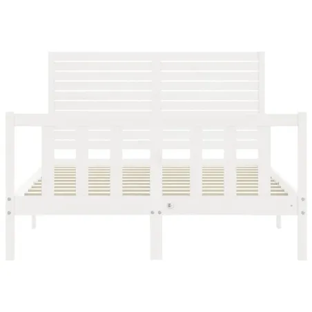 Cadre de lit sans matelas blanc 140x190 cm bois de pin massif