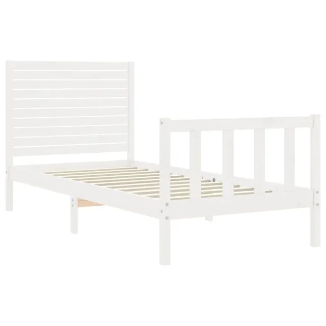 Cadre de lit sans matelas blanc 90x200 cm bois de pin massif