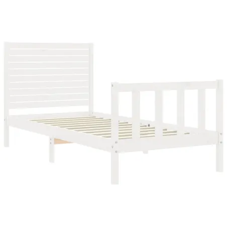 Cadre de lit sans matelas blanc 90x200 cm bois de pin massif