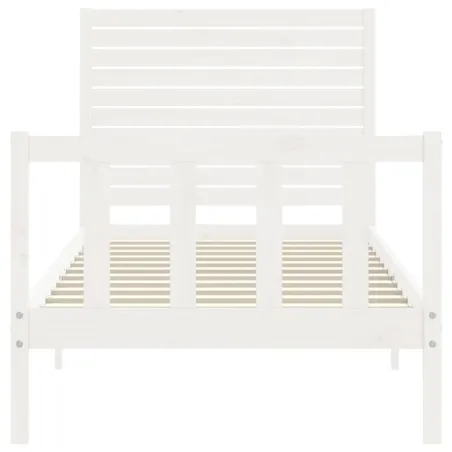 Cadre de lit sans matelas blanc 90x200 cm bois de pin massif