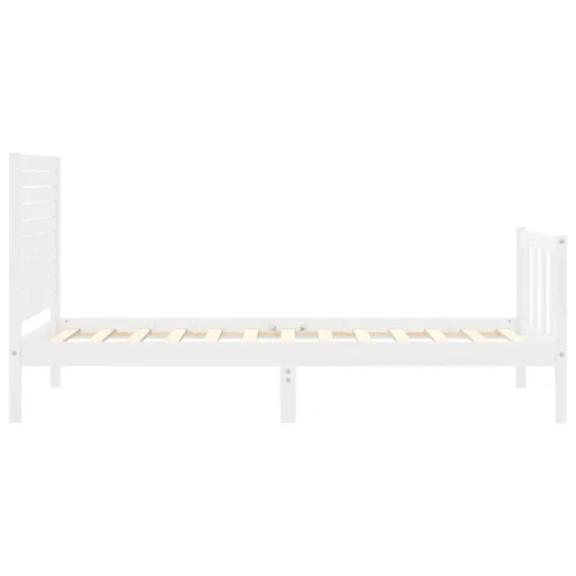 Cadre de lit sans matelas blanc 90x200 cm bois de pin massif