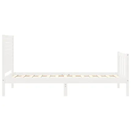 Cadre de lit sans matelas blanc 90x200 cm bois de pin massif