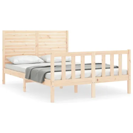 Cadre de lit sans matelas 140x200 cm bois massif de pin 2