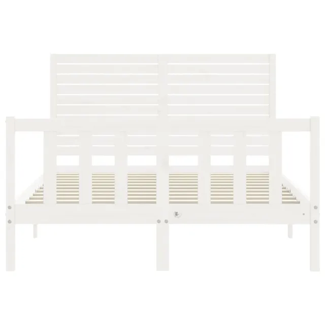 Cadre de lit sans matelas blanc 140x200 cm bois de pin massif