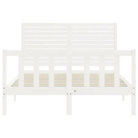 Cadre de lit sans matelas blanc 140x200 cm bois de pin massif