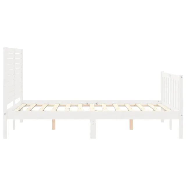 Cadre de lit sans matelas blanc 140x200 cm bois de pin massif
