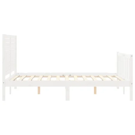 Cadre de lit sans matelas blanc 140x200 cm bois de pin massif