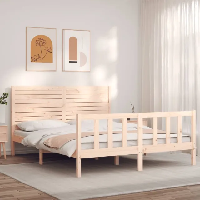Cadre de lit sans matelas 160x200 cm bois massif de pin