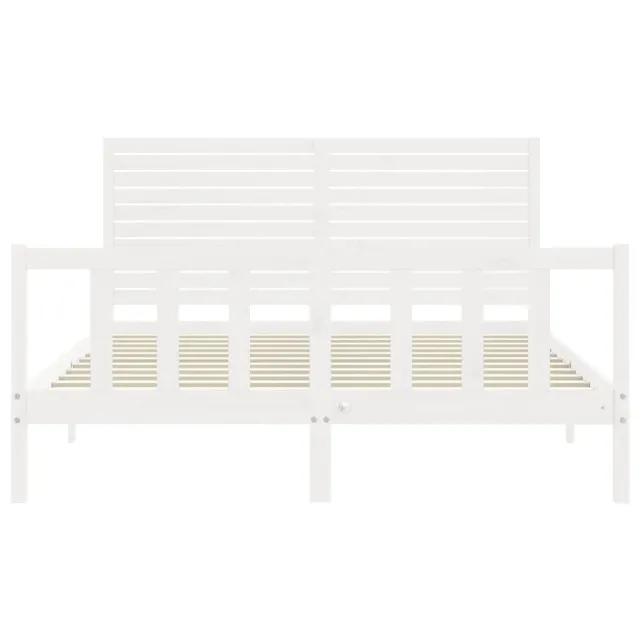 Cadre de lit sans matelas blanc 160x200 cm bois de pin massif