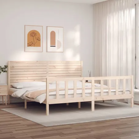 Cadre de lit sans matelas bois massif de pin
